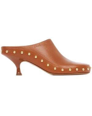Chloé Sabot Con Tacco Junie - Marrone
