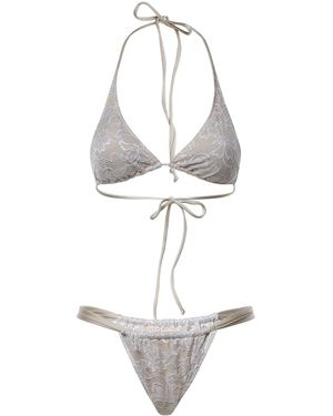 MC2 Saint Barth Bikini Guelle Shiny Lace - Bianco