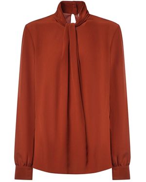 Saint Laurent Blusa Ascot - Rosso