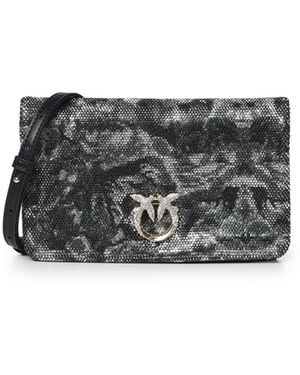 Pinko Pochette A Tracolla Piccola Love Bag Click Soft Horizontal - Grigio
