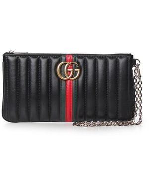 Gucci Pouch Gg Marmont Con Cinturino - Nero