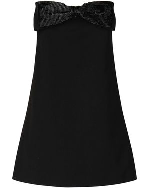 Self-Portrait Mini Abito A Fascia - Nero