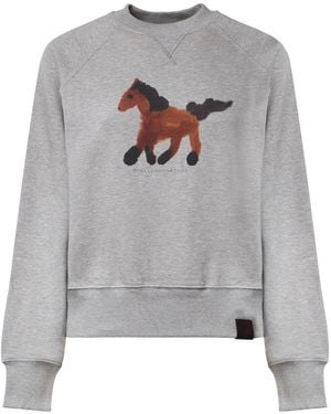 Stella McCartney Felpa Con Stampa - Grigio