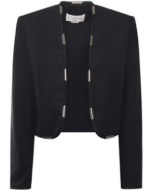 Genny Giacca Cropped Con Dettagli Metallci - Blu