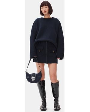 Ganni Dark Mini Skirt - Black