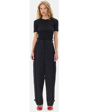 Ganni Tweed Suiting Pants - Blue