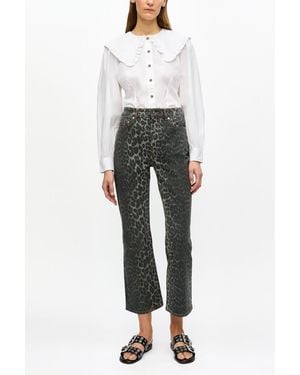 Ganni Leopard Betzy Jeans - Multicolour