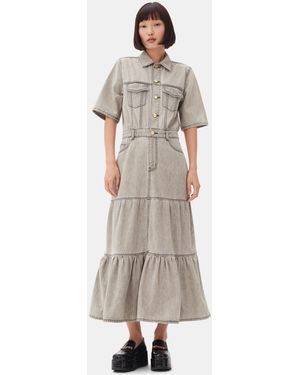 Ganni Future Long Denim Dress - Natural