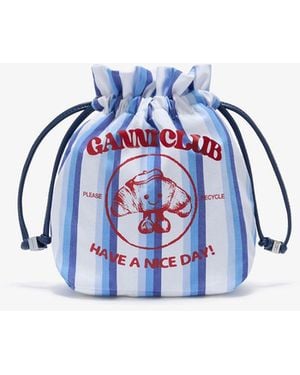 Ganni Striped Paris Club Pouch - Blue