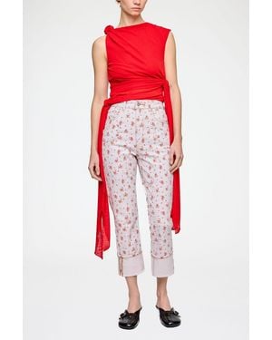 Ganni Capri Slim Jeans - Red