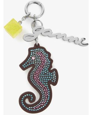 Ganni Seahorse Charm - White