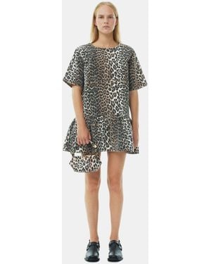 Ganni Open-Back Mini Denim Dress - Multicolor