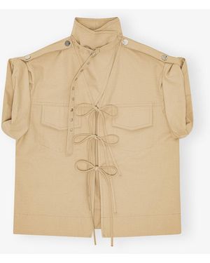 Ganni Stretch Cotton Blouse - Natural