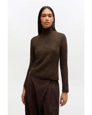 Ganni Sheer Turtleneck - Brown