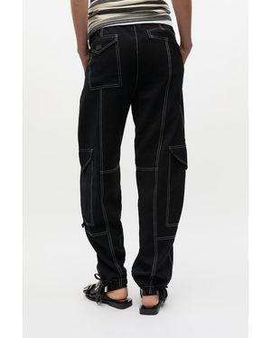 Ganni Light Slub Pocket Trousers - Black