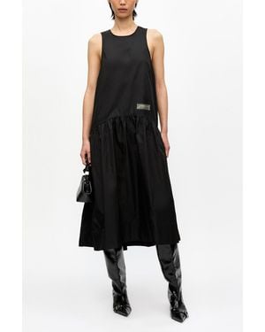 Ganni Duchesse Nylon Midi Dress - Black