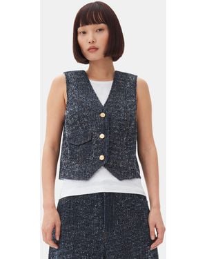 Ganni Dark Blue Fluffy Denim Vest
