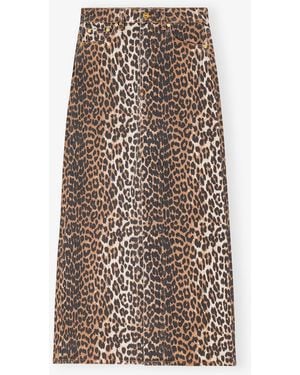 Ganni Denim Maxi Slit Skirt - Purple