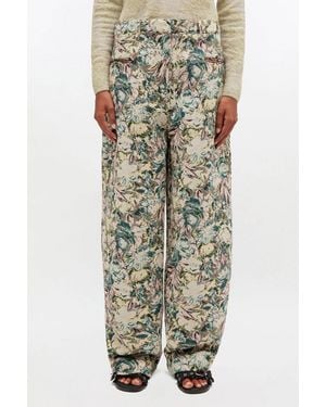 Ganni Tapestry Curve Trousers - White