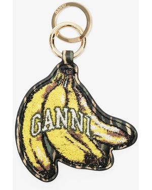 Ganni Joy Banana Keyring - Metallic