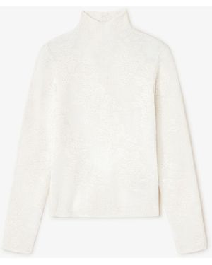Ganni Ivory Sheer Turtleneck - White