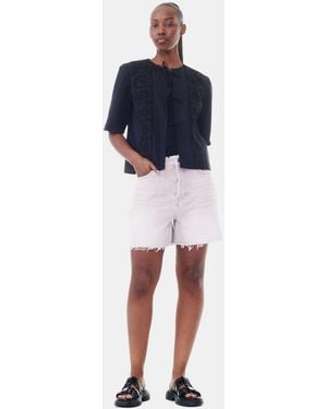 Ganni Light Denim Shorts - Blue