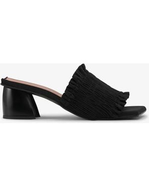 Ganni Smock Kitten Heel Mules - Black