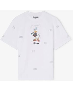 Ganni Daisy Duck Printed T-Shirt - White