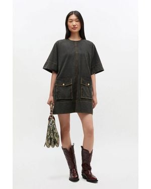 Ganni Washed Kimono Dress - Black