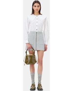 Ganni Sparkle Mini Skirt - Gray