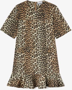 Ganni Stretch Cotton Mini Dress - Multicolour