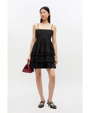 Ganni Mini Frill Dress - Black