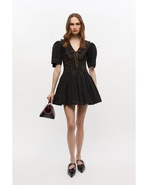 Ganni Washed Smock Dress - Black