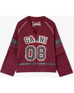Ganni Longsleeve Top - Red