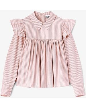 Ganni Frill Blouse - Pink
