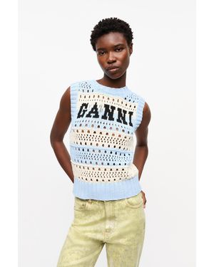 Ganni Light Striped Vest - Metallic