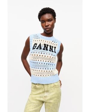 Ganni Light Striped Vest - Metallic