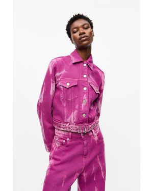 Ganni Overdyed Denim Jacket - Pink