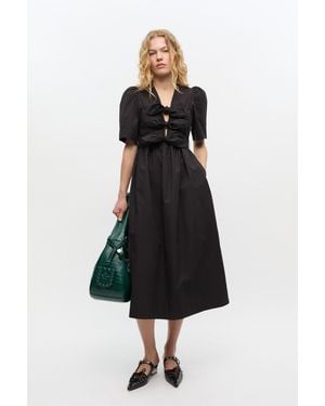 Ganni Stretch Cotton Dress - Black