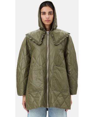 Ganni Quilted Short Jacket - Green