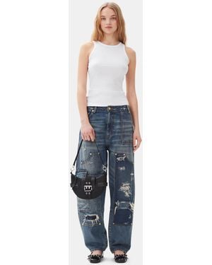 Ganni Dark Blue Heavy Washed Carpenter Jeans