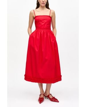 Ganni Midi Dress - Red