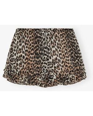 Ganni Chiffon Ruffle Shorts - Multicolour