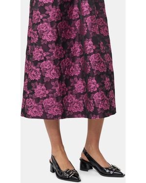 Ganni Feminine Buckle Slingback Pumps Shoes - Red