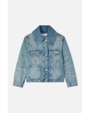 Ganni Rigid Denim Jacket - Blue
