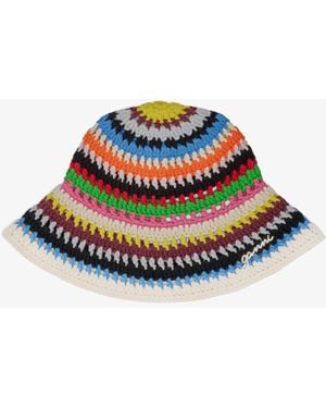 Ganni Multicolor Crochet Bucket Hat Organic Cotton