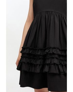Ganni Mini Frill Dress - Black