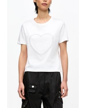 Ganni Cropped Heart T-Shirt - White