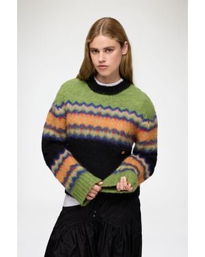 Ganni Pullover Aus Alpakawolle Mit Fair-Isle-Muster - Mehrfarbig