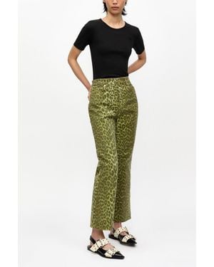 Ganni Leopard Betzy Jeans - Green